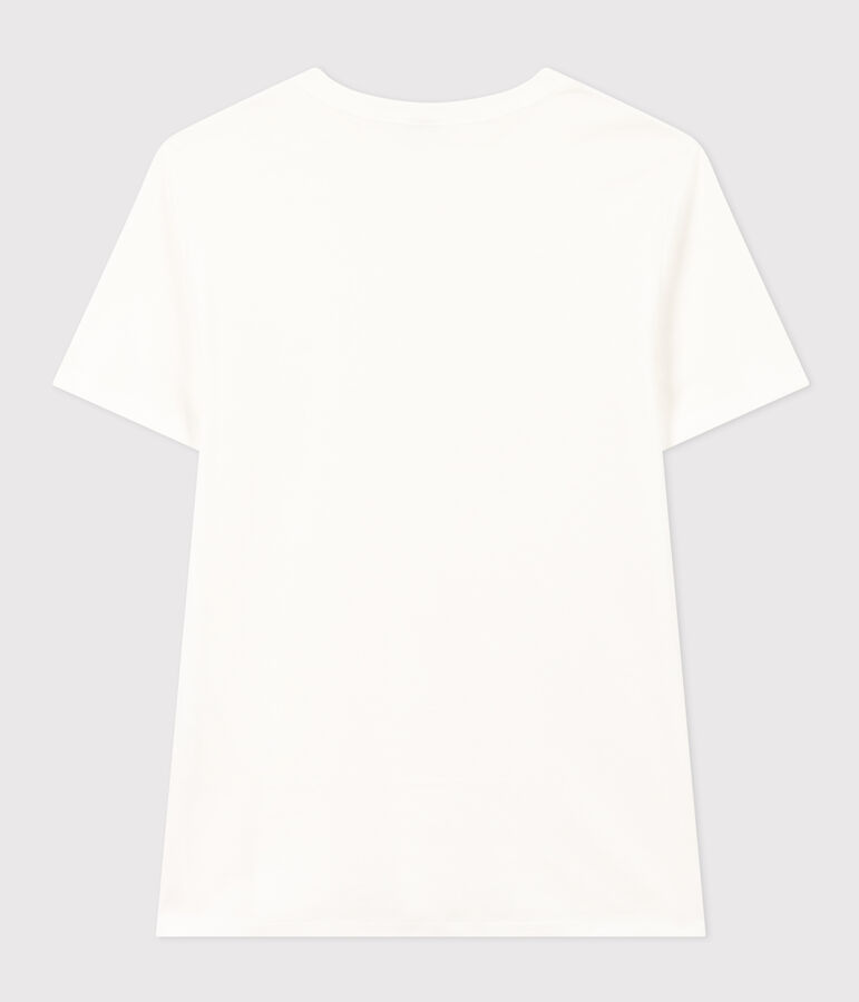 T-shirt Iconica a maniche corte a coste tinta unita donna bianco