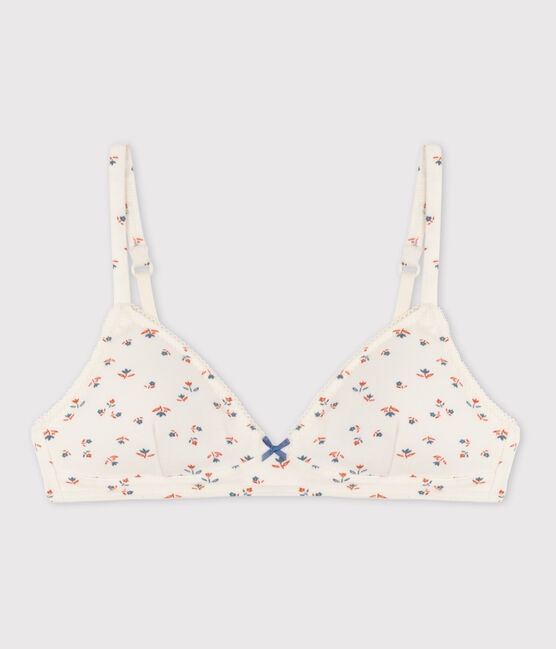Reggiseno imbottito fiore da ragazza in cotone ed elastan bianco MARSHMALLOW/bianco MULTICO