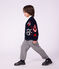 Pantaloni con pinces in flanella di cotone bambino grigio