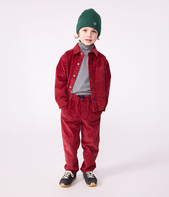 Pantaloni dritti in velluto tinta unita bambino AMARANTE