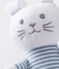 Doudou coniglietto bebè in jersey blu FONTAINE/bianco MARSHMALLOW