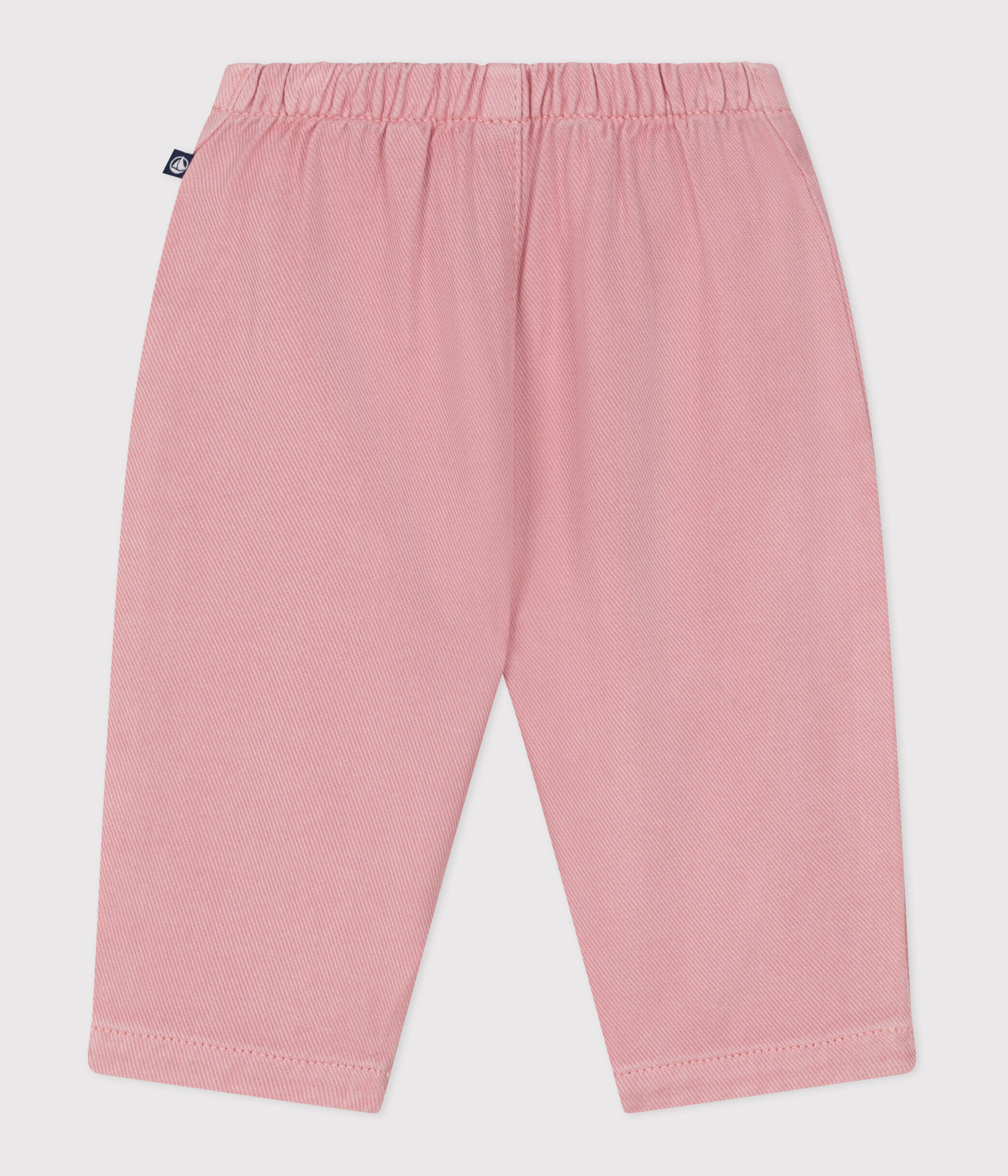 Pantaloni in morbido cotone tinta unita neonato rosa