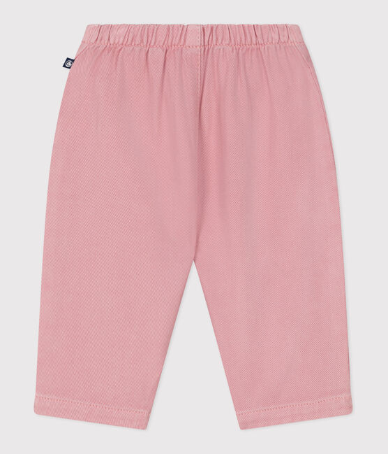 Pantaloni in morbido cotone tinta unita neonato rosa CHARME