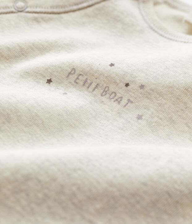 Tutina pigiama beb&egrave; in cotone biologico beige