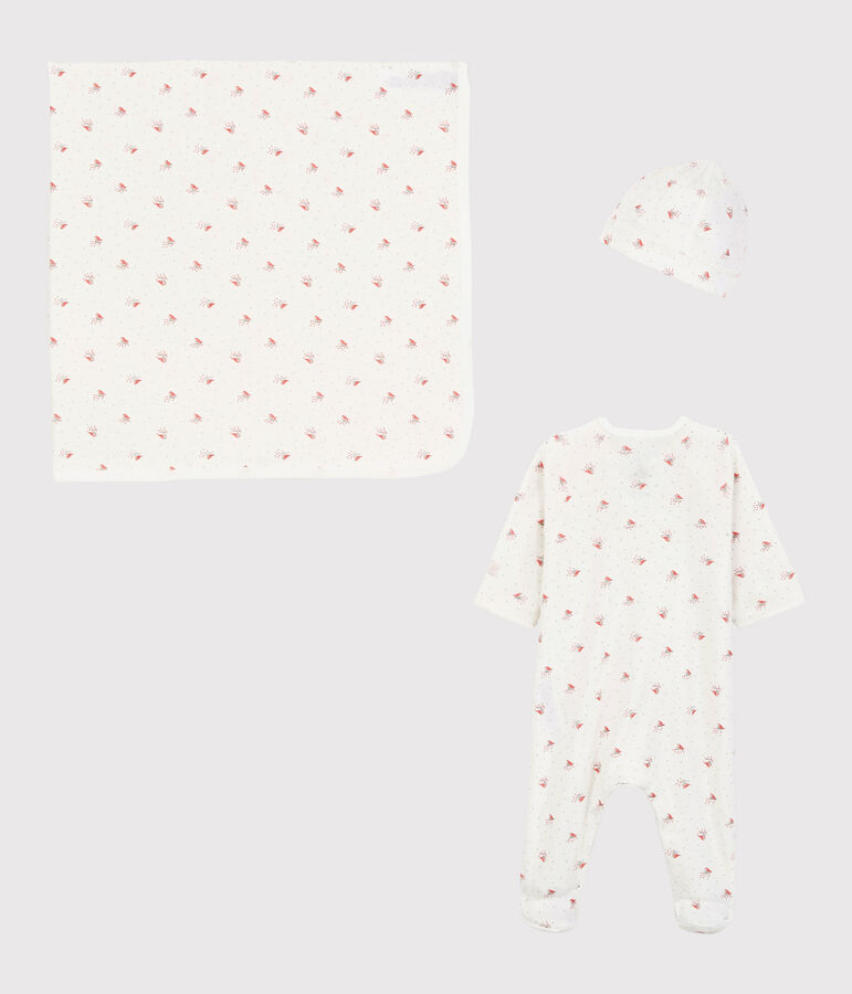 Cofanetto regalo nascita uccellino beb&egrave; in cotone biologico variante 1