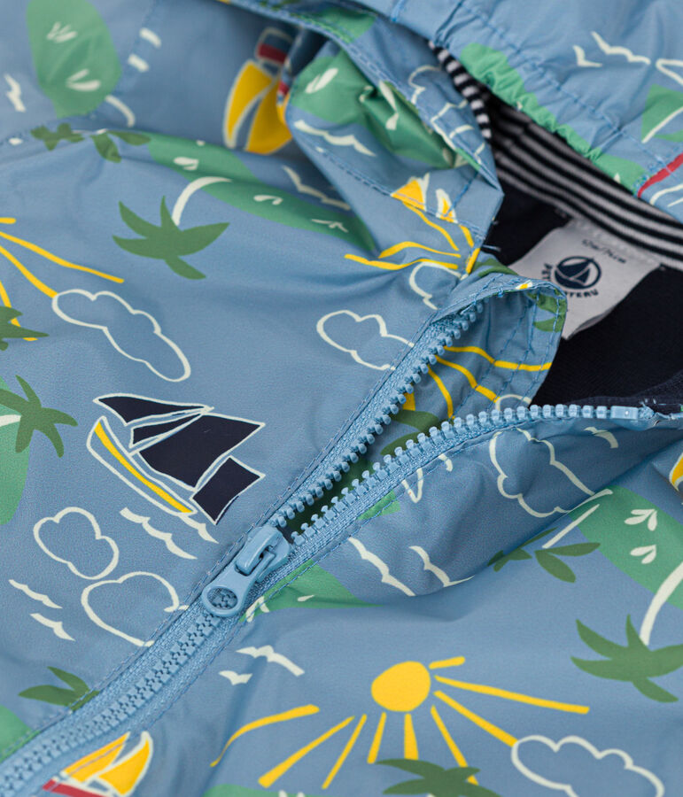 Giacca a vento per beb&egrave; in poliestere riciclato blu/multicolore