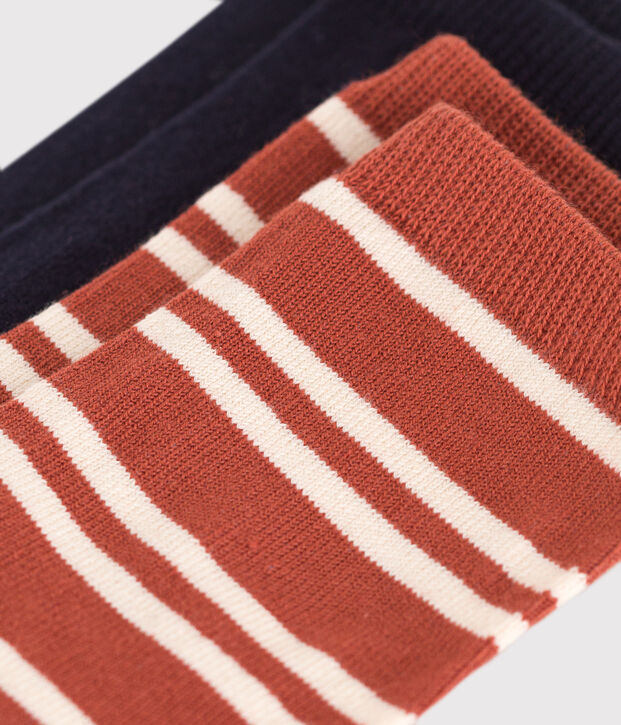 2 paia di calzini bambino in cotone a righe multicolore