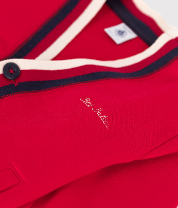 Cardigan in molleton bambino rosso