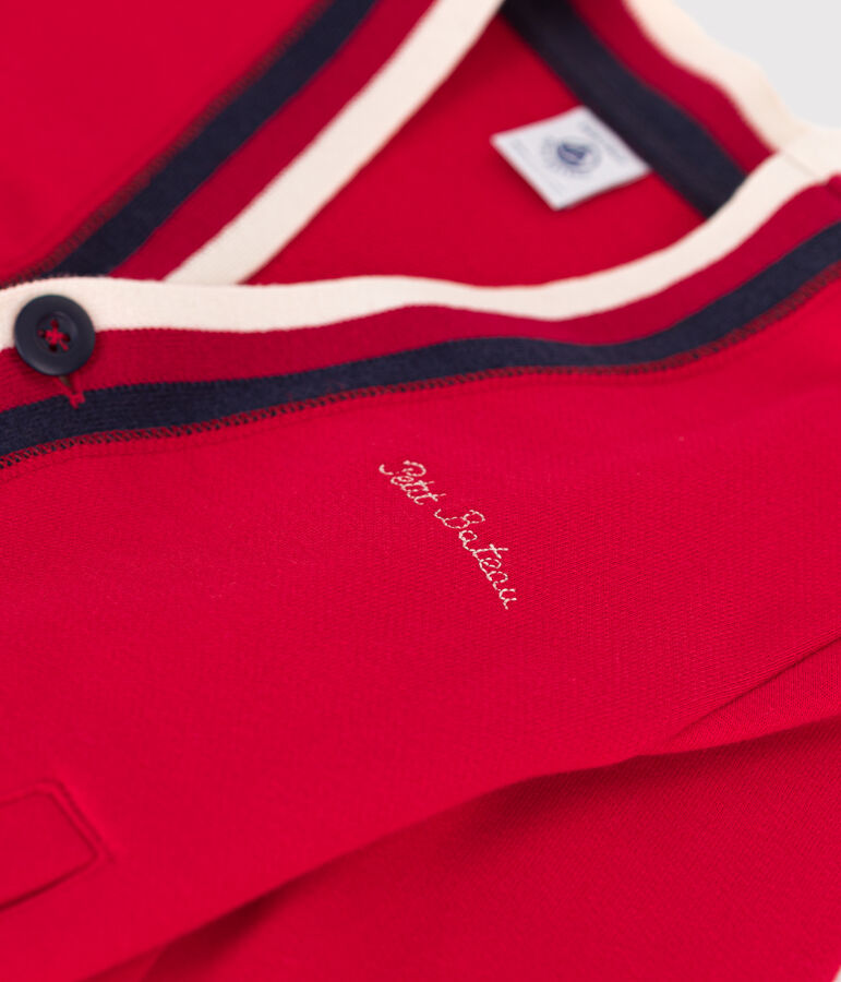 Cardigan in molleton bambino rosso