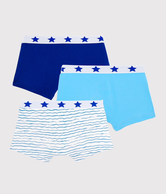 Confezione da 3 boxer blu oceano bambino variante 1