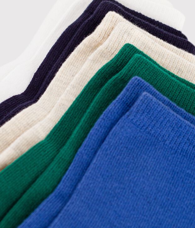 5 paia di calzini in cotone tinta unita neonato multicolore