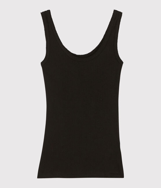 Canottiera lana e cotone Donna nero NOIR