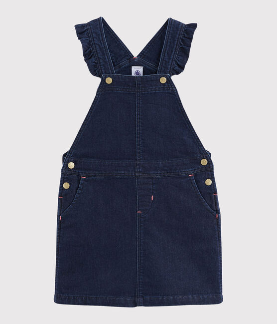 Abito salopette bambina blu DENIM BLEU FONCE
