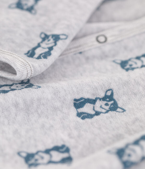 Tutina pigiama bebè in ciniglia motivo cane grigio POUSSIERE/ ROVER