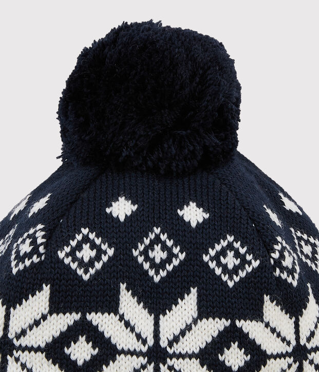Cappellino da sci bambina/o blu/bianco