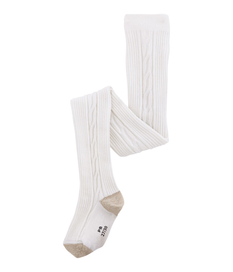 Collant caldo bambina bianco