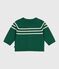 Cardigan in maglia di misto lana e cotone a righe neonato verde WILLOW/ AVALANCHE