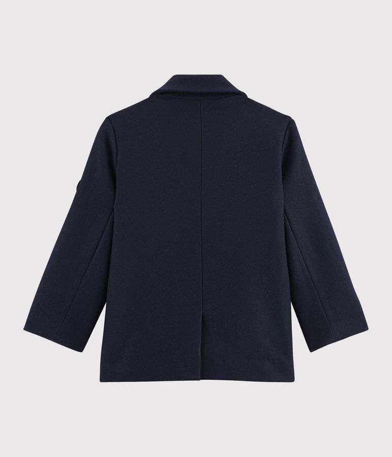 Caban in drap di lana ragazzo blu