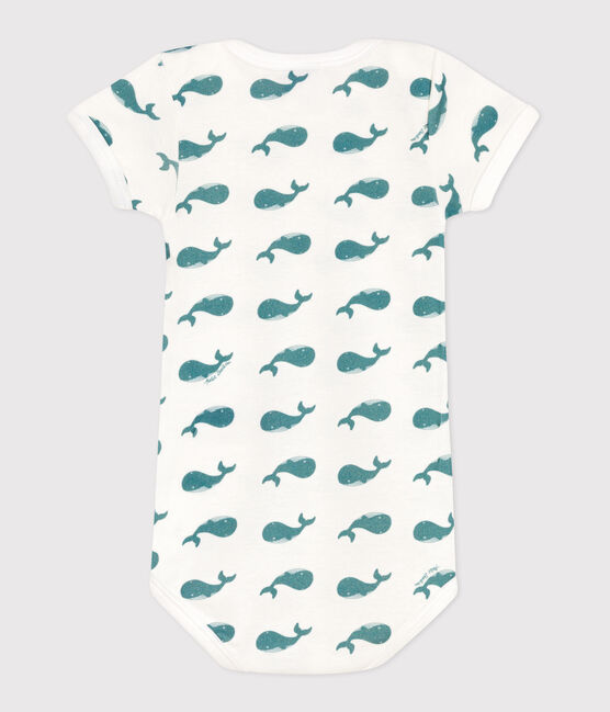Body a maniche corte in cotone con stampa neonato verde MARSHMALLOW/ DRAGONFLY