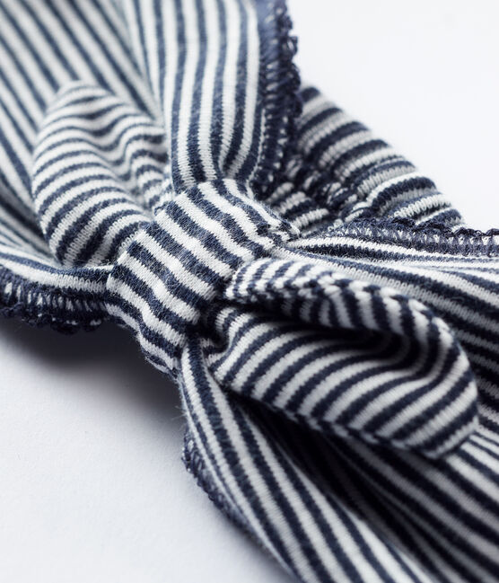 Bandana bebè marinière in cotone biologico blu SMOKING/bianco MARSHMALLOW
