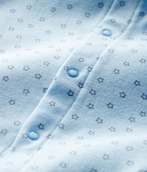 Bodyjama senza piedi da neonato blu a stelle a costine blu/grigio