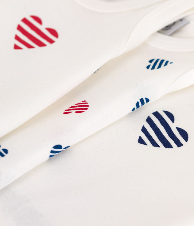 Set da 3 body senza maniche in cotone con cuori a righe neonato multicolore