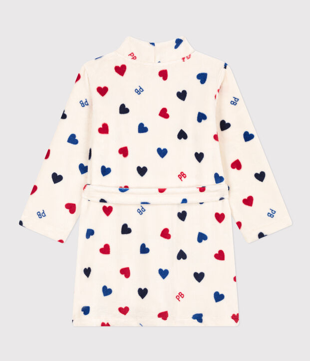 Vestaglia in pile bambino unisex ecru/multicolore