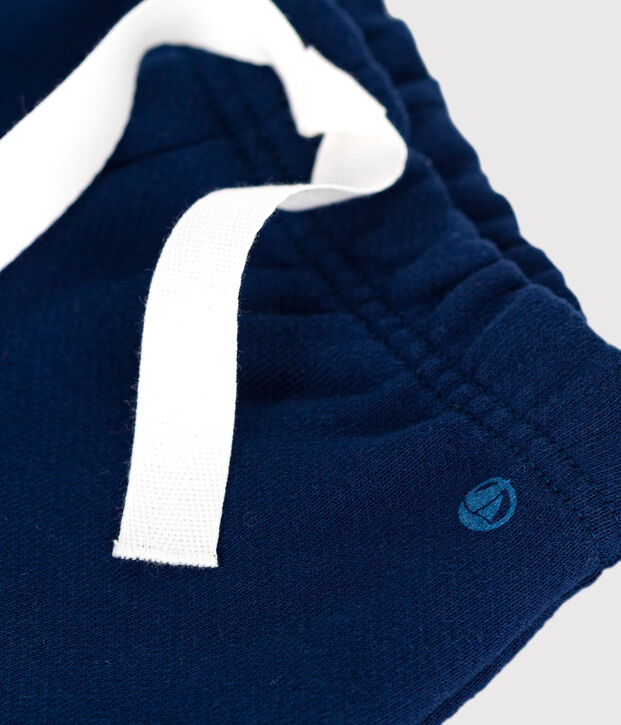 Joggers in cotone tinta unita neonato blu