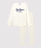 Pigiama ragazza a pois in cotone biologico bianco MARSHMALLOW/blu MEDIEVAL