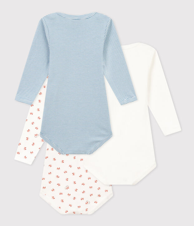 Confezione da 3 body a maniche lunghe beb&egrave; in cotone multicolore