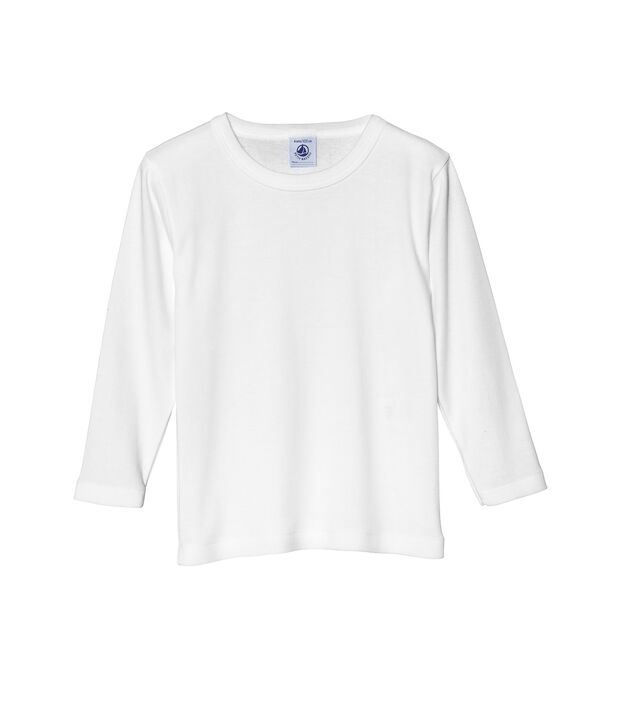 T-shirt maniche lunghe tinta unita bianco