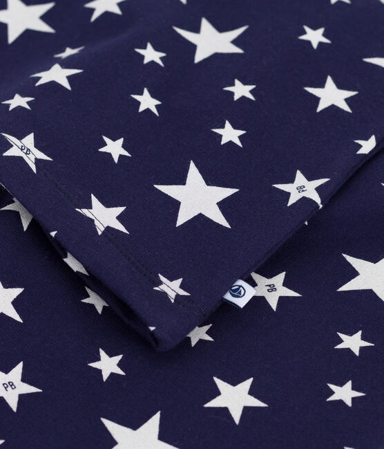 Pigiama in tessuto felpato con stelle stampate bambino blu SOIR/ MARSHMALLOW
