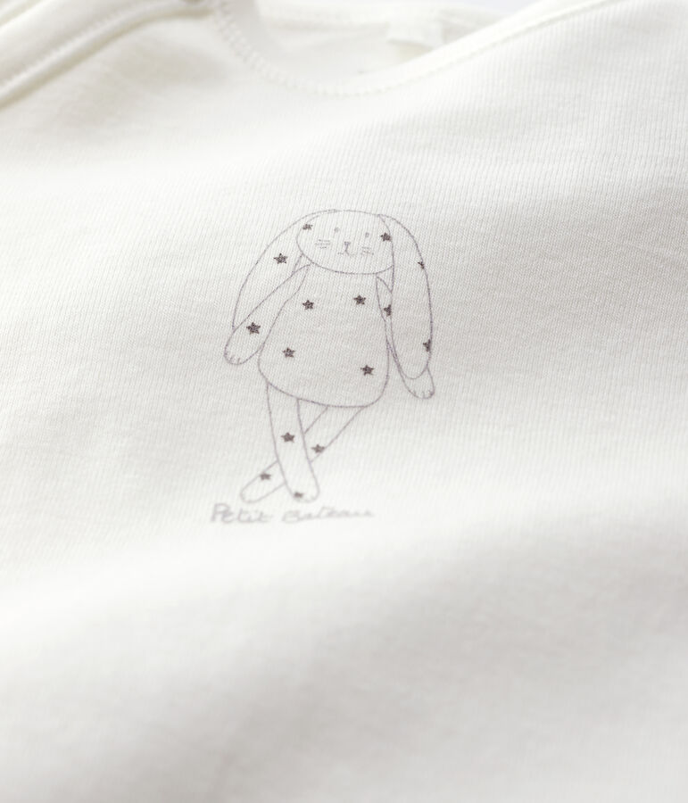 Tutina pigiama beb&egrave; bianca in cotone biologico bianco