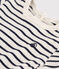 T-shirt a maniche corte bebè in cotone a righe beige MONTELIMAR/blu SMOKING