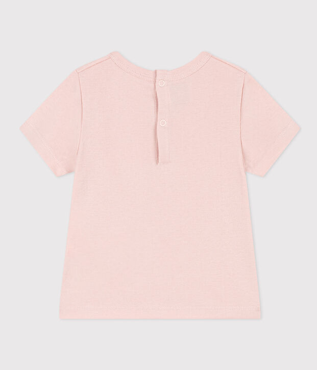 T-shirt a maniche corte in cotone per beb&egrave; rosa