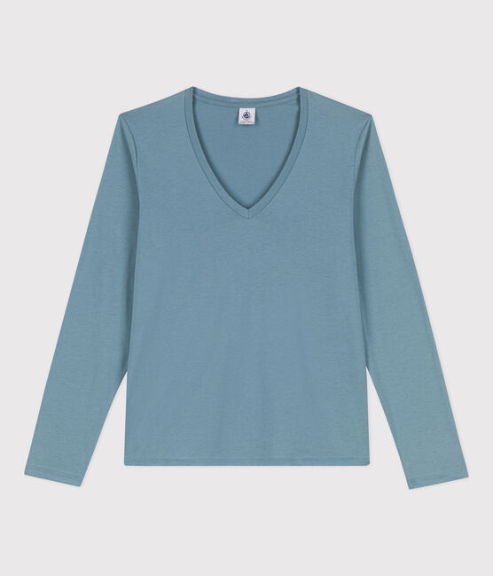 T-shirt La Regular scollo a V in cotone Donna blu ROVER