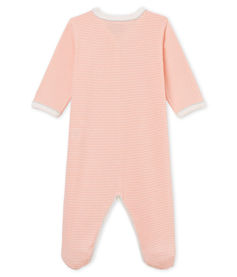 Tutina pigiama bambina a costine rosa ROSAKO/bianco MARSHMALLOW