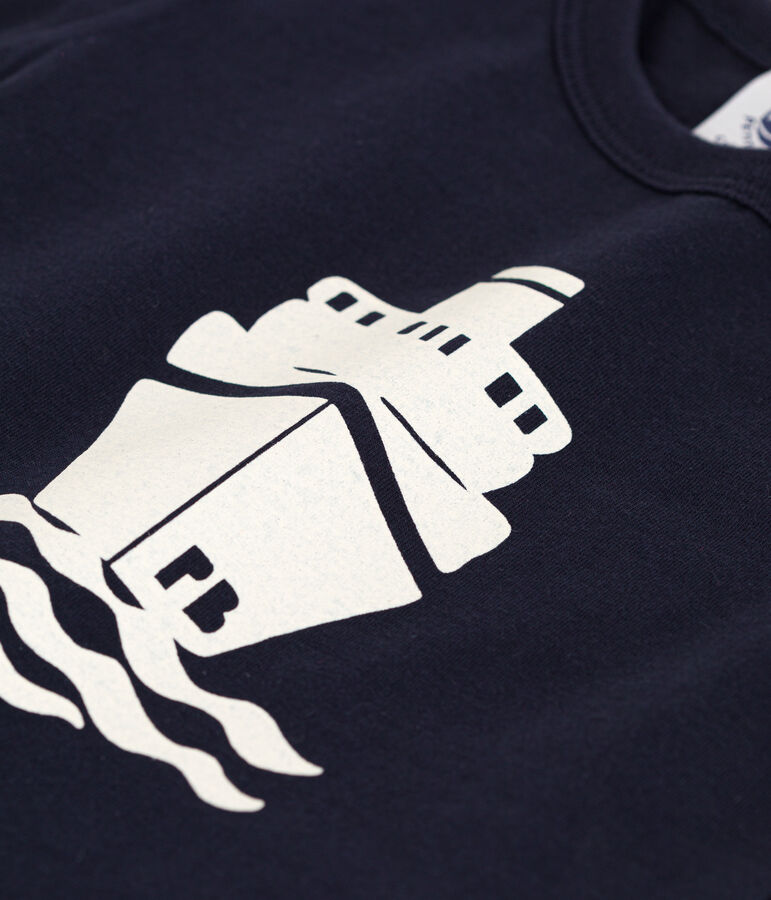 T-shirt beb&egrave; a maniche corte in jersey con motivo blu