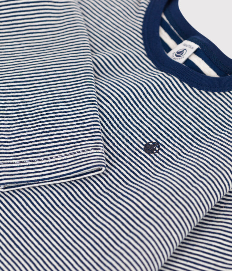 T-shirt bambino a maniche lunghe in tubique blu MEDIEVAL/ MONTELIMAR