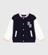 Giacca stile teddy bambina in cotone tinta unita