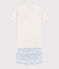 Pigiama corto bianco unisex a costine bianco MARSHMALLOW/blu COOL