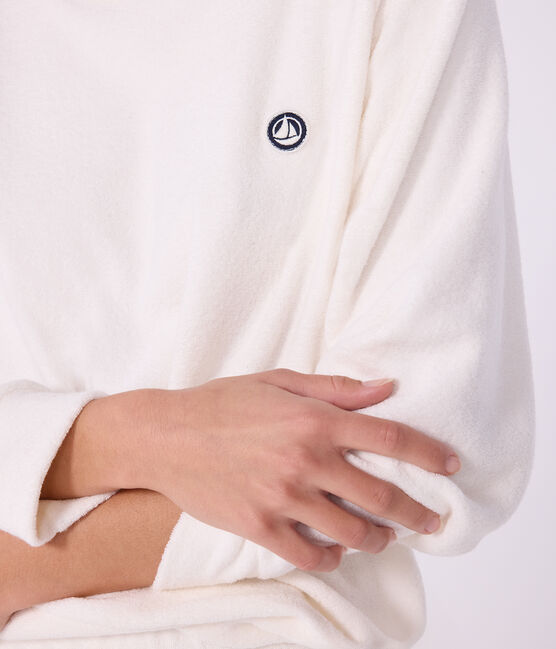 Pigiama in spugna di cotone tinta unita donna ecru MILK