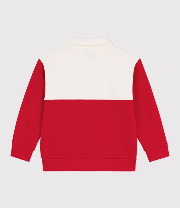 Felpa stile polo in cotone bambino rosso/rosso