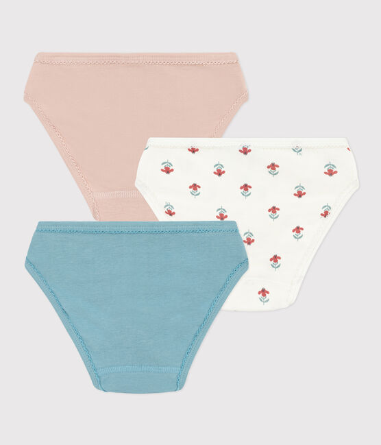 Confezione da 3 slip a fiori in cotone bambina  variante 1
