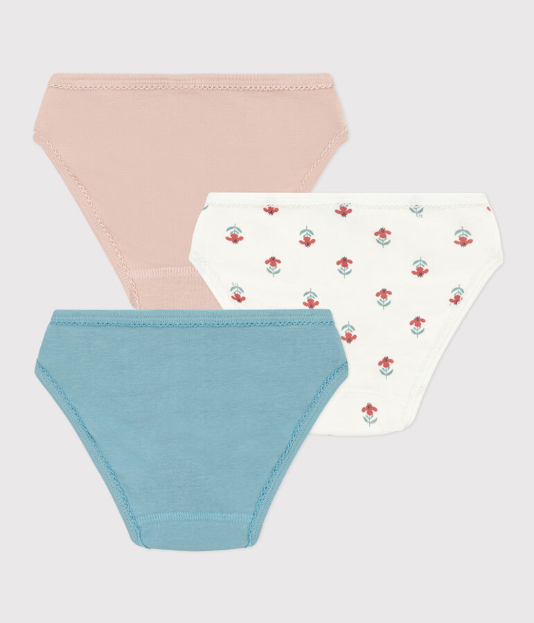 Confezione da 3 slip a fiori in cotone bambina multicolore