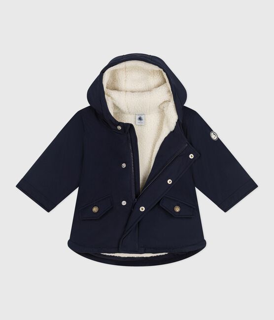 Parka tinta unita lunghezza midi neonato blu SMOKING