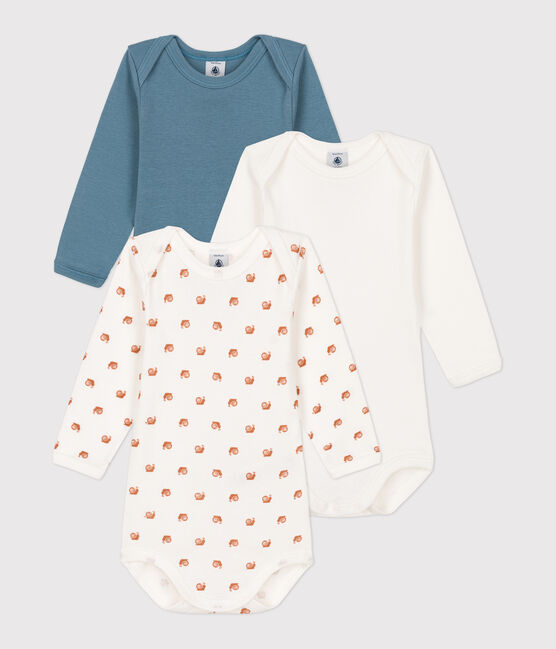 Confezione da 3 body a maniche lunghe bebè, fantasia lumache, cotone variante 1