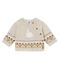 Cardigan tricot jacquard per bebé maschio beige CREAMY CHINE