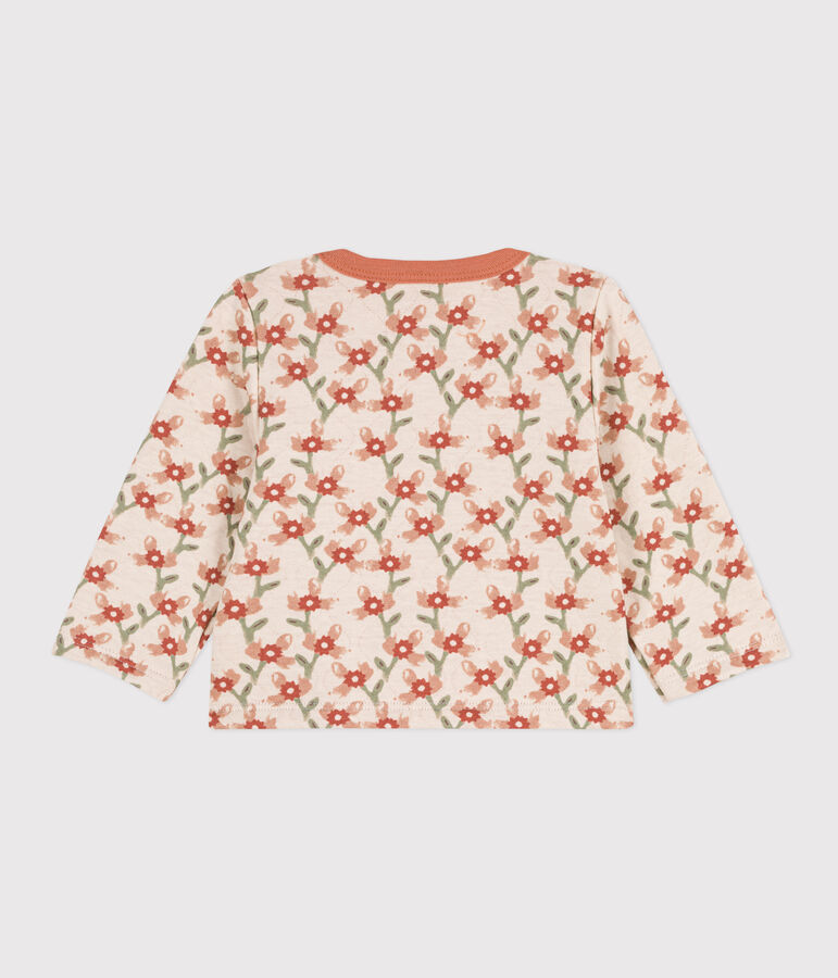 Cardigan in tubique trapuntato con stampa per beb&egrave; bianco AVALANCHE/ MULTICO