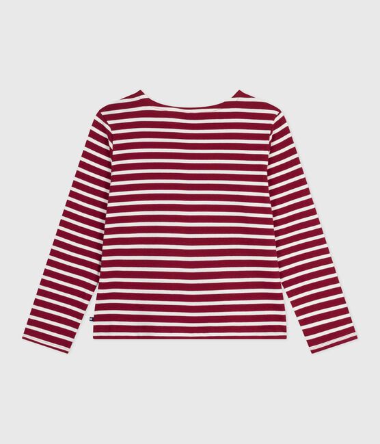 Marinière donna in cotone rosso AMARANTE/ MILK
